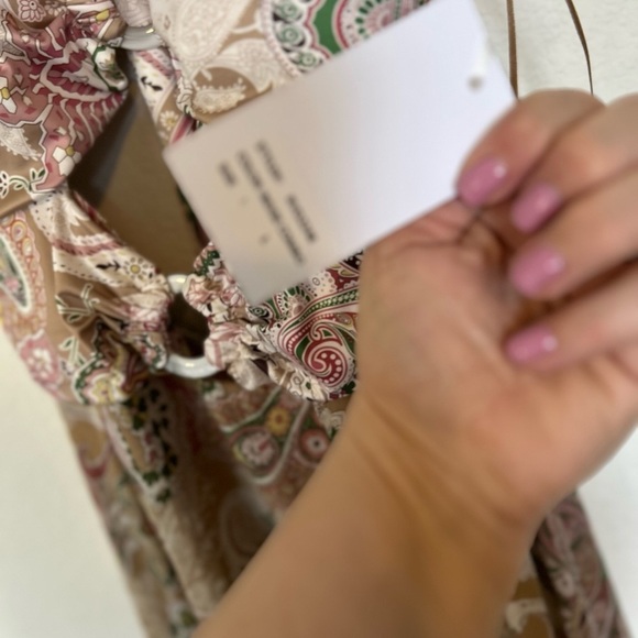 NWT Rose Velvet Large Paisley Print Maxi Dress Front & Back Cutouts - Picture 5 of 15